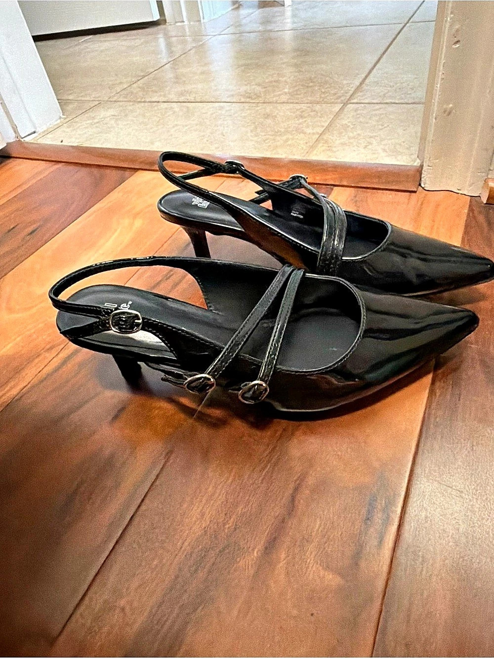 Wild Fable Pointed-Toe Ankle Strap Heels in Black
